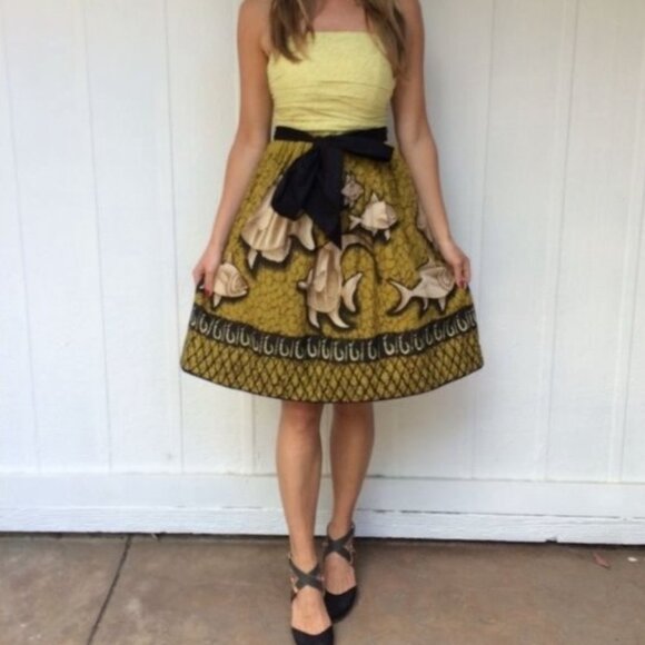 Anthropologie Dresses & Skirts - Anthropologie Vanessa Virginia Fish Pattern Baxter Bay Mini Strapless Dress